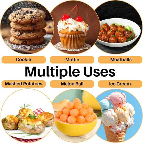 Vista 5 de JUNADAEL J Juego de Cucharas para Galletas, Cucharas para Hornear Juego de 3, Cuchara para Masa de Galletas, 1 Cucharada/ 2 Cucharadas/ 3