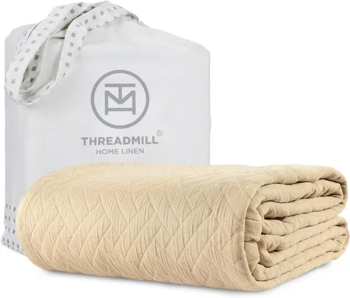 Vista 20 de Threadmill Mantas de algodón de lujo para cama de tamaño Queen Manta de tamaño Queen 100% algodón para todas las estaciones Aster Jacquard