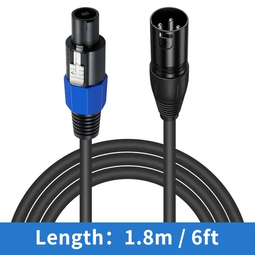 Vista 7 de Poyiccot Cable Speakon a XLR de 6 pies, conector Speakon AWG calibre 18 macho a conector XLR de 3 polos, cable de audio macho con bloqueo giratorio