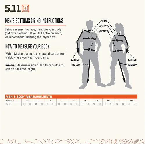 Vista 6 de 5.11 Pantalones tácticos Ridge para hombre, corte recto, 8 bolsillos, estilo 74520