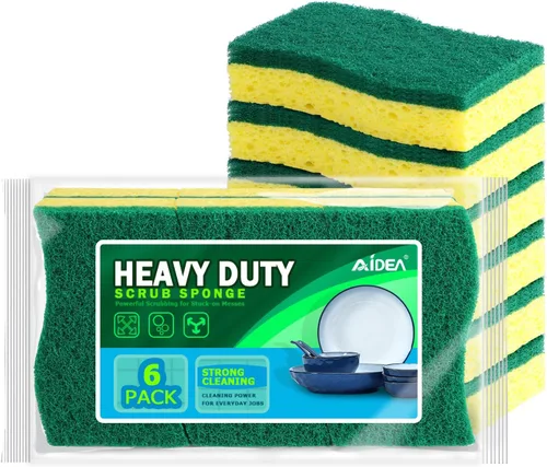 Vista 35 de AIDEA Esponjas sin arañazos, 24 unidades, esponja natural para utensilios de cocina antiadherentes, esponjas de cocina, esponja de celulosa