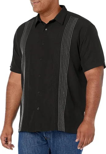 Cubavera Camisa Dobby de manga corta con botones para hombre (talla S - 5X grande y alto)