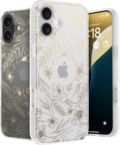Vista 48 de LONLI Hue - Funda para iPhone 15 Pro Max con diseño de diamantes de color dorado champán, acabado brillante, protección con purpurina de lujo