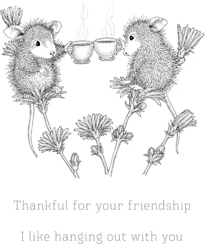 Vista 4 de Spellbinders RSC-005 Té para dos sellos de goma de la colección Spring House-Mouse Designs