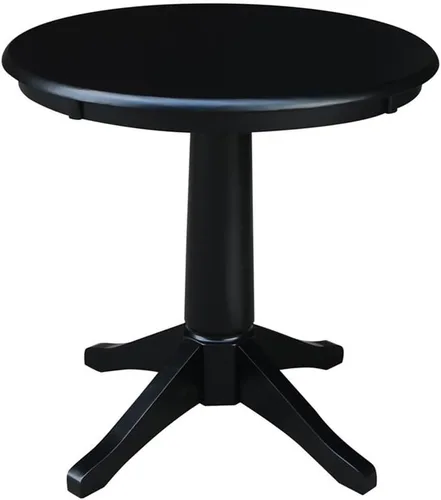 International Concepts - Mesa de pedestal redonda de 30 pulgadas, 28.9 pulgadas de alto, color negro