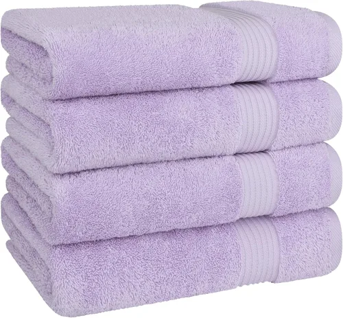 Vista 56 de Cotton Paradise 100% Cotton Turkish Washcloth Set for Bathroom, 4 Piece Soft Absorbent Small Hand Face Towels Wash Rags, Lilac