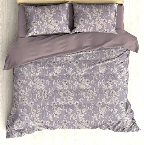 Vista 16 de Ambesonne Floral Duvet Cover Set, Creative Graphic Effect Pattern of Asters Garden Branches Flowers, Reversible 3 Piece Bedding Set with 2 Pillow