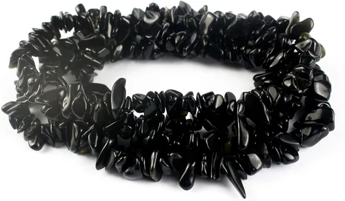 Vista 24 de 31 pulgadas Cuentas de Piedra de Astillado Piedras Preciosas Sueltas con Orificios para Hacer Joyas (Yaxaita)