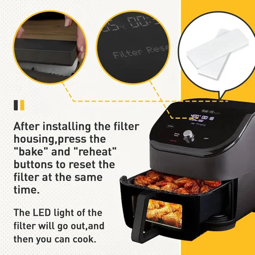 Vista 4 de 20 piezas de filtros de repuesto para freidora de aire Instant Vortex Plus de 6 cuartos de galón con ClearCook y OdorErase, filtros de aire