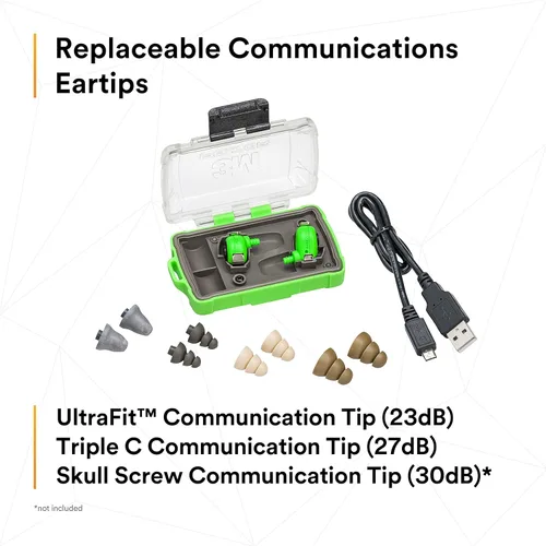 Vista 7 de 3M PELTOR EEP-100 Kit de tapones para los oídos, recargable, reducción de ruido, construcción, fabricación, mantenimiento