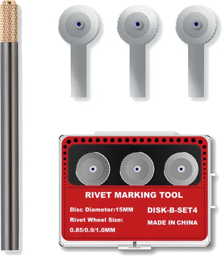 Vista 9 de Herramienta para hacer remaches modelo RM-B1 - Engranaje de gran diámetro (paso 0.35/0.4/0.018 in) - Escribidor estable para líneas largas y rectas