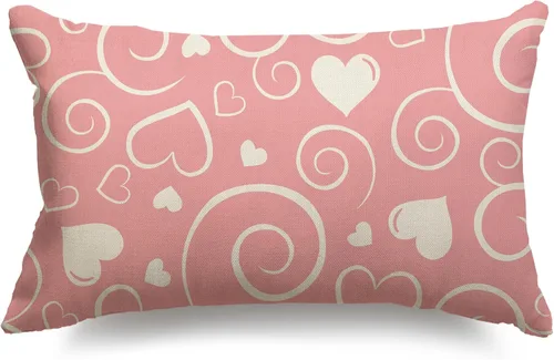 Vista 6 de Fundas de almohada para el día de San Valentín de 12 x 20 pulgadas, regalos de cumpleaños, diseño de amor, decoración de casa de campo al aire libre