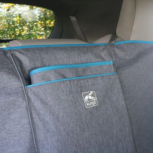Vista 8 de Kurgo Funda de asiento para perro Fundas de asiento de banco de automóvil para mascotas Protector de funda de asiento trasero para perros