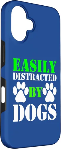 Vista 3 de Easily Distracted by Dogs for Puppy Dog Lover Funny Dog Paw Case for iPhone 16