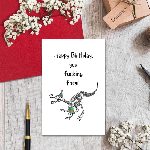 Vista 4 de Leinessy Divertida tarjeta de cumpleaños para anciano, tarjeta de cumpleaños sarcástica para hermano mayor, hermana mayor, tarjeta de cumpleaños