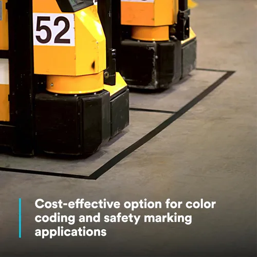 Vista 7 de 3M Cinta de vinilo 764, de uso general, 2 pulgadas x 36 yardas, negra, 1 rollo, cinta de marcado de piso para tráfico ligero, distanciamiento