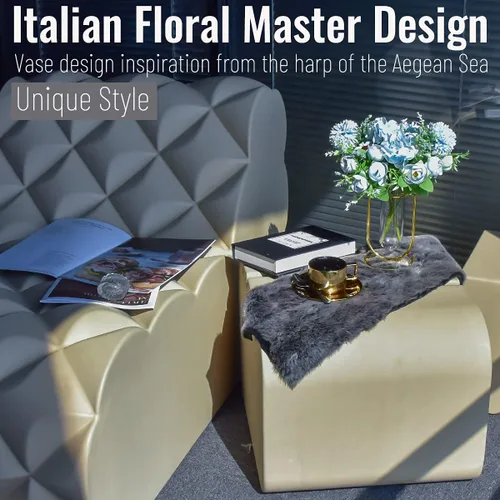 Vista 7 de Flores artificiales con jarrón, centros de mesa de boda para mesas, arreglos de flores falsas para decoración de bodas, decoración de mesa de centro