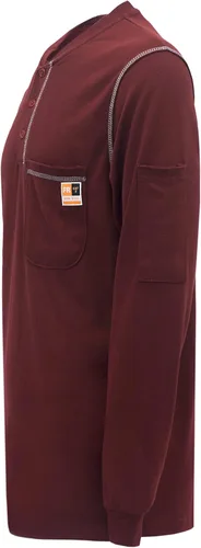 Vista 33 de KONRECO Camisas FR para hombres de manga larga Henley 7oz 100% algodón FRC camisa de soldadura de ropa