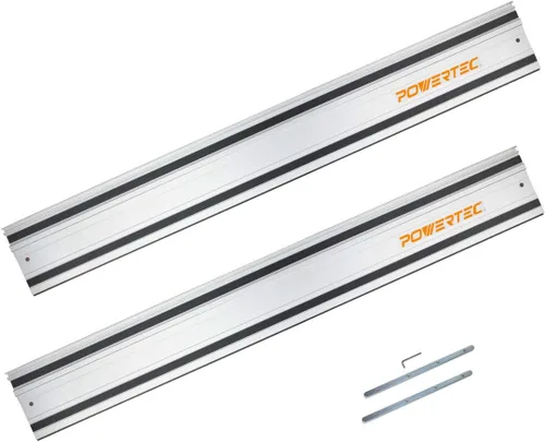Vista 15 de POWERTEC Sistema de riel guía de pista de sierra circular de 53 pulgadas – Guía de corte paralelo y corte transversal de precisión para planchas