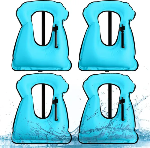 Jerify 4 piezas de chaleco inflable de esnórquel para adultos, chaquetas portátiles de natación, chaquetas ajustables para kayak, chalecos de
