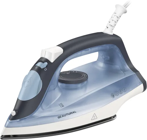 BEAUTURAL Plancha de vapor compacta para ropa, suela antiadherente, ráfaga de vapor, rocío, autolimpieza, anticalcio, antigoteo, fácil control de