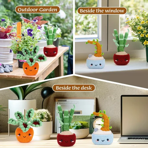 Vista 12 de Kit de ganchillo para principiantes, kit de inicio de ganchillo con tutoriales en video paso a paso, kits de aprendizaje para adultos y niños