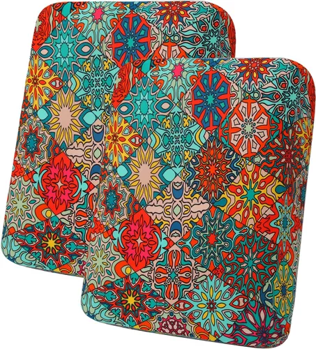 Vista 237 de hyha Fundas de cojín de sofá estampadas, fundas de sofá florales lavables para sofás con 2 cojines, fundas de cojín de patrón elástico para muebles