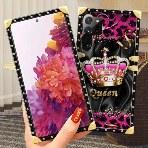 Vista 5 de Funda compatible con Samsung Galaxy S23 Ultra, J Crown Queen con estampado de leopardo de lujo, elegante, suave, TPU, a prueba de golpes, protección