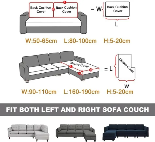 Vista 5 de TOPCHANCES Fundas de cojín de terciopelo para sofá, universal, resistente al desgaste, funda seccional, fundas elásticas para sofá, protector