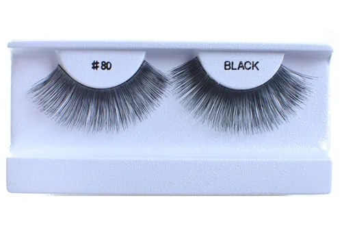 Vista 27 de 10 pares de pestañas postizas 100% cabello humano, negro natural #1