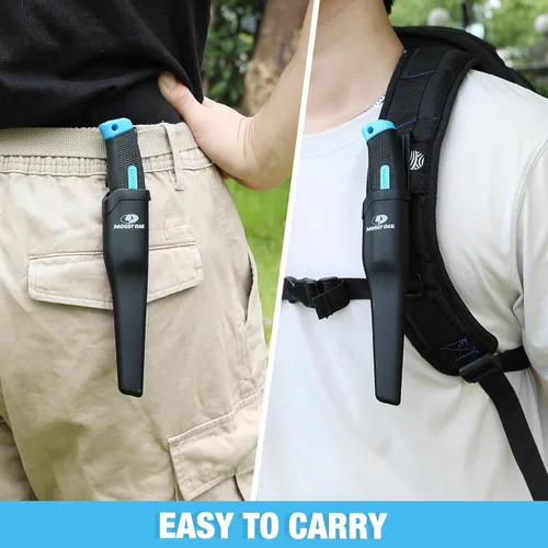 Vista 5 de Mossy Oak Cuchillo de pesca y cebo, filete de pescado de 4 pulgadas con funda protectora, hoja de acero inoxidable 5Cr15MoV afilada, mango