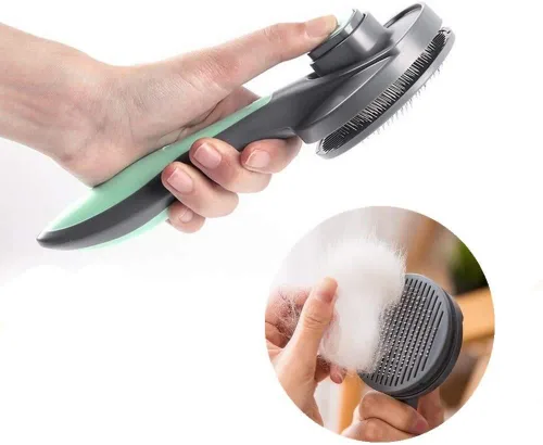 Vista 3 de PAKEWAY - Cepillo para gatos para cepillar, peinar y limpiar, retira el pelo con un solo click, hecho con cerdas de alambre