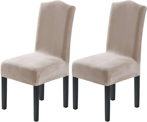 Vista 31 de H.VERSAILTEX - Fundas de terciopelo para sillas de comedor, juego de 2 fundas elásticas para sillas de comedor, fundas protectoras para sillas