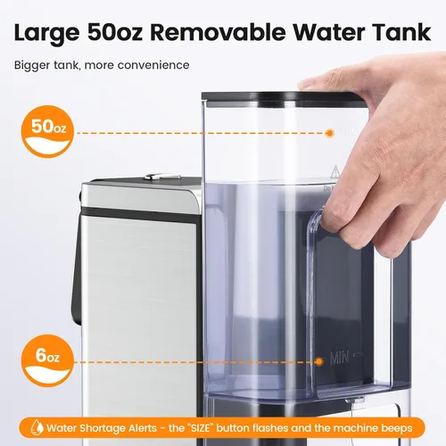 Vista 6 de Horavie Single Serve Coffee Maker for K-Cups & Grounds, Hot & Iced Coffee Maker, Strong Button Feature, 6 to 14oz Brew Sizes, 50oz Removable