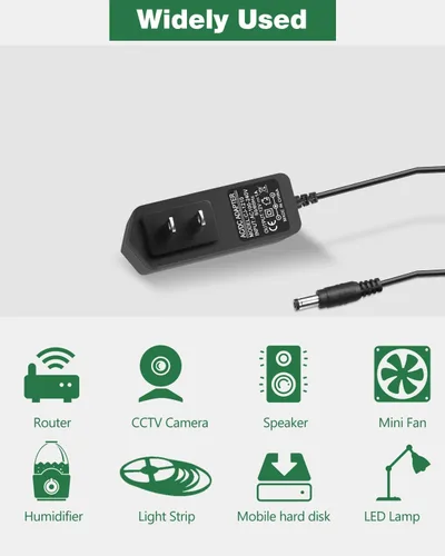 Vista 6 de Fuente de alimentación de 12 V, 1 A, adaptador de CA de 100-240 V CA a CC 12 V 1 A, cable de alimentación 700 mA 500 mA 400 mA 300 mA con enchufe
