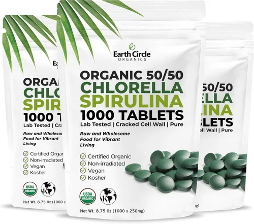 Vista 10 de Tabletas de Chlorella Orgánicas 400 unidades Superalimento de Alta Potencia Píldoras de Clorofila de Algas Verdes 100% Puras Pared Celular