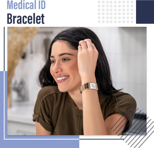 Vista 3 de Divoti Alpha - Pulsera unisex de acero inoxidable con alerta médica para todos ajustable talla única