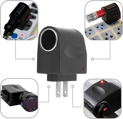 Vista 3 de Convertidor de 12 V 1.5 A, CA 110 V 240 V a CC 12 V Adaptador de corriente para encendedor de cigarrillos de automóvil, convertidor de fuente