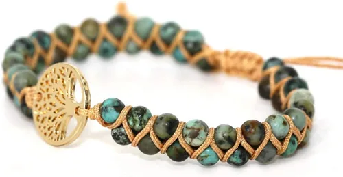 Vista 58 de ZOSOJONA - Pulseras bohemias hechas a mano de piedra natural, que dan vuelta, con cuentas de cristal de turquesa