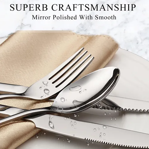 Vista 5 de Juego de cucharaditas, 6 cucharas de 6.7 pulgadas, cucharas de té de acero inoxidable 18/10 de grado alimenticio premium, cuchara de postre