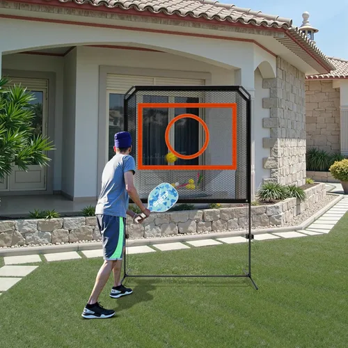 Vista 6 de Portable Pickleball Net – Regulation Size Outdoor & Indoor Paddle Game Set with Ball Catch Net & Removable Target – Heavy Duty Steel Frame, Carry