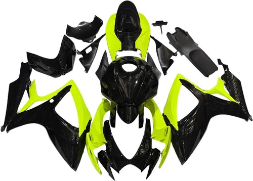 Black Fluorescent Yellow Bodywork for Suzuki GSXR600 GSXR750 2006 2007 Cowl