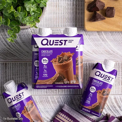 Vista 6 de Quest Nutrition Batido de proteína de chocolate listo para beber, 30g de proteína, 4g de carbohidratos netos, sin gluten, apto para dieta Keto, 325