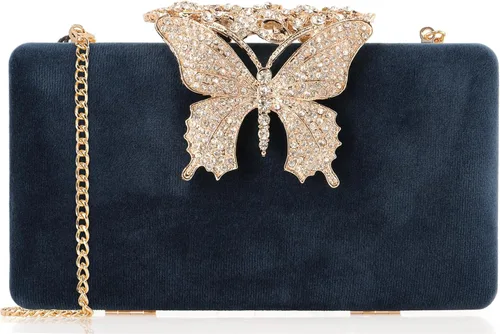 Vista 18 de Dexmay - Bolso de noche para mujer con cierre de mariposa y diamantes de imitación