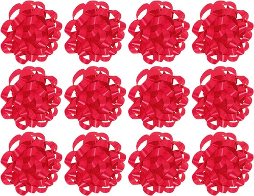 Vista 12 de The Gift Wrap Company Lazos decorativos de confeti para regalo, grandes, color blanco, paquete de 12