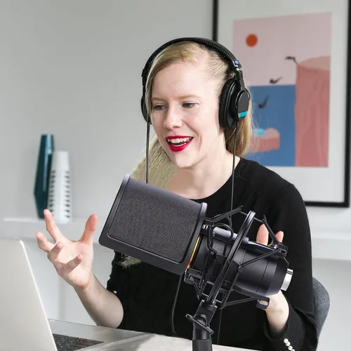 Vista 7 de Soporte para micrófono, con montaje flotante antivibración, con filtro de sonido y con enganche para micrófonos con diámetro de 1.81 pulgadas a 2.08