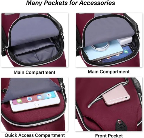 Vista 2 de Mosiso - Mochila bandolera multiusos, para viajes, senderismo, etc.