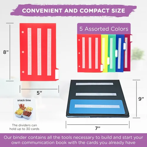 Vista 5 de Smile4autism Herramientas pequeñas de 7x9" perfectas para mantener organizadas tus tarjetas visuales sueltas. Autismo, ABA, TDAH, lenguaje
