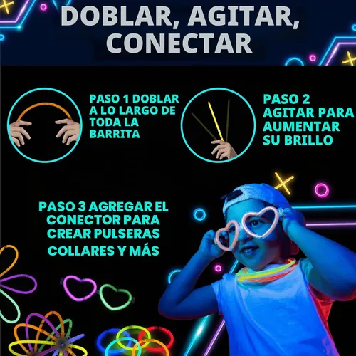 Vista 2 de Toysery 100 varillas de brillo a granel – 36 varillas de espuma LED que brillan en la oscuridad, suministros de fiesta con 3 modos de efecto