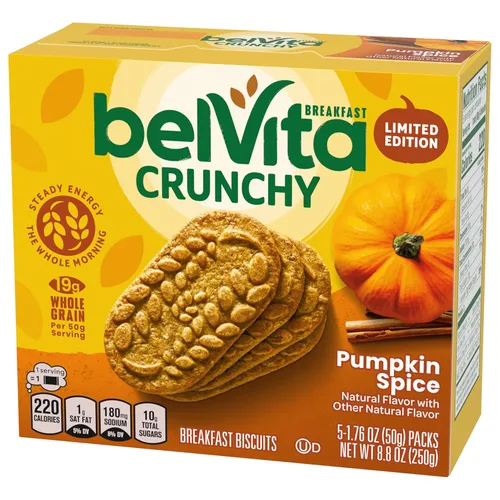 Vista 13 de Galletas Belvita de especias de calabaza, edición limitada, para desayuno, cajas de 2 X 8.8 onzas